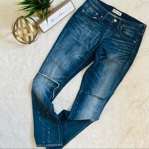 Madewell Mid-Rise Paint Splatter Slim Boyjean